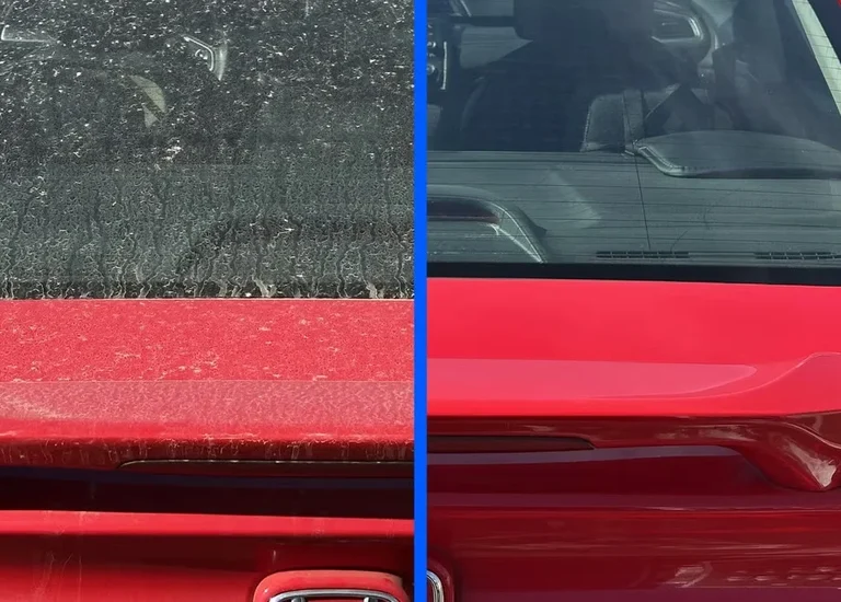 Before and after car detailing